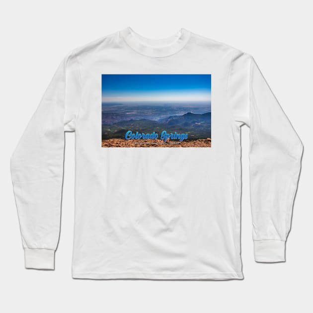 Colorado Springs from Pikes Peak Long Sleeve T-Shirt by Gestalt Imagery